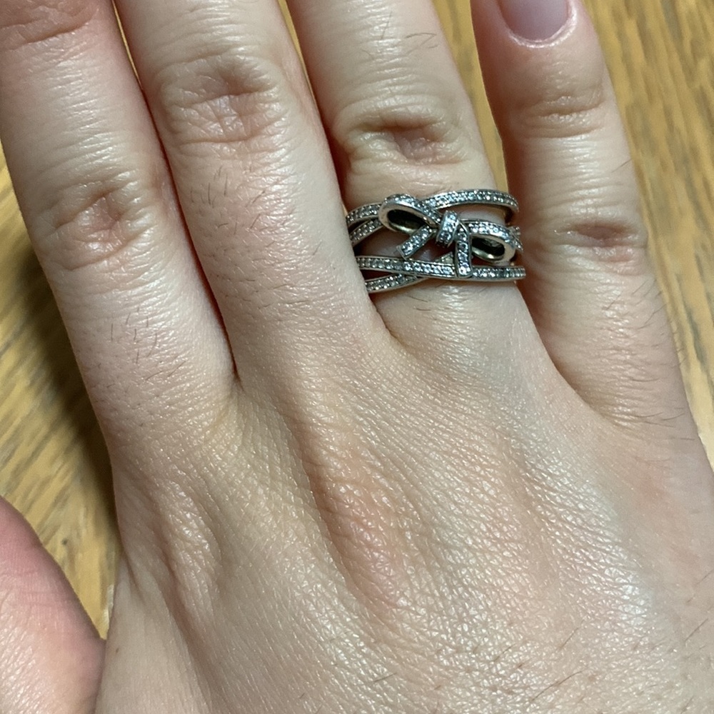 Pandora Stacked Bow Statement Ring - image 2